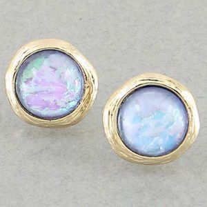 Circle Iridescent post earrings